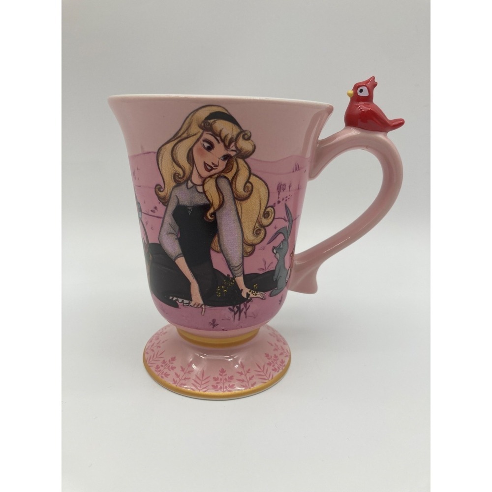 Disney Store Art of Aurora Mug Sleeping Beauty Briar Rose Red Bird Handle
